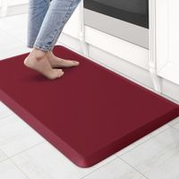 Kitchen Mat Cushioned Anti Fatigue Rug Waterproof,Non Slip,Standing and Comfort Desk/Floor Mats for House Sink Office 71*44cm (Red)