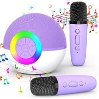 Portable Mini Karaoke Machine for Kids, Bluetooth Speaker with Wireless Microphone,MP3 Player,Perfect for Birthday and Family Parties(2 Mic)