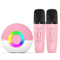 Portable Mini Karaoke Machine for Kids, Bluetooth Speaker with Wireless Microphone,MP3 Player,Perfect for Birthday and Family Parties(2 Mic)