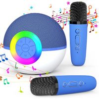 Portable Mini Karaoke Machine for Kids, Bluetooth Speaker with Wireless Microphone,MP3 Player,Perfect for Birthday and Family Parties(2 Mic)