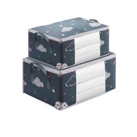 Visual Quilt Storage Bags Set of 2 50L 75L Dustproof Wardrobe Organizer Household Dark Blue Visual