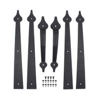 Garage Door Hardware Kit Decorative Carriage House Accents Black Steel Dummy Hinges Handles Screw Mount Barn Decor Set