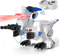 Electric Dino Remote Control Gesture Sensing Robot Kids Toys with 360 Degree Rotation and Sound Light for Kids(Blue)