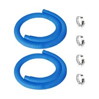 2 Pcs 1.25Inch Pool Hose, 1.5 Meters Long Accessory Pool Pump Replacement Hoses, Blue