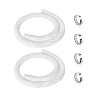 2 Pcs 1.25Inch Pool Hose, 1.5 Meters Long Accessory Pool Pump Replacement Hoses, White