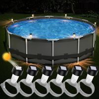 Solar Pool Lights 6 Pack Pool Lights for Framed Above Ground Pools, Outdoor Pool Decoration Night Light