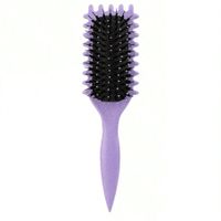 Set of 1 Curl Defining Brush Curl Hair Styling Tool for Men Women to Reduce Pulling on Curls Purple