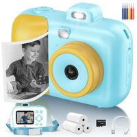 Kids Camera Instant Print for Girls Boys Age 3+ Kids Toys,12MP 1080P Kids Digital Cameras Christmas Birthday Gifts for Age3+ Girls,Toddler Camera Girls Toys (Blue)