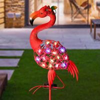 Solar Lights Outdoor Christmas Decorative Lights Colorful Led Solar Flamingo Garden Lights for Lawn Patio for Yard