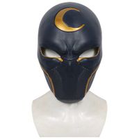 Superhero Knight Mask Marc Spector Latex Helmet Moon Cosplay Costume Props Halloween Party Masquerade Black