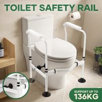 Toilet Safety Rail Bathroom Handrail Stand Alone Surround Support Frame Medical Aid Elderly Disabled Adjustable Grab Bar