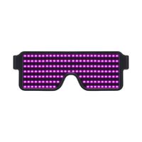 LED Glasses Light Up Dynamic Party Favor Glasses Festival Christmas USB Rechargeable LED Rave Glowing Flashing (Pink)