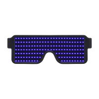 LED Glasses Light Up Dynamic Party Favor Glasses Festival Christmas USB Rechargeable LED Rave Glowing Flashing (Blue)