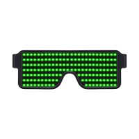 LED Glasses Light Up Dynamic Party Favor Glasses Festival Christmas USB Rechargeable LED Rave Glowing Flashing (Green)