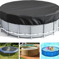 Round Swimming Pool Cover Above Ground Stock Tank Protector with Accessories Waterproof Dustproof Hot Tub Cover(182.88cm)