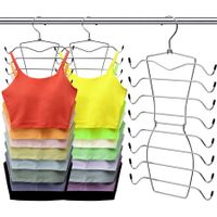 Closet Organizers and Storage,8 Tier Tank Top Hangers Space-Saving,Closet Organizer,Non Slip Hanging Sport Bras Holder,Dorm Room Essentials for College Students Girls Camisoles Swimsuits Dress,3 Pack