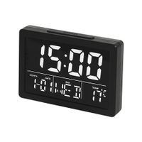 Digital Alarm Clock LED Time Display, Alarm Clock, Adjustable Bedside Clock Volume for Bedroom (Black)