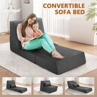 Folding Sofa Bed Couch Floor Futon Chaise Lounge Chair Mattress Comfy Sleeper Adjustable Lazy Guest Daybed with Pillow