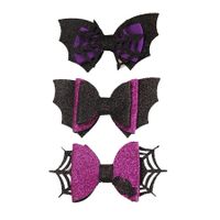 3 Pcs Halloween Hair Clips Bow Hair Accessories Cute Bat Spider Glitter Hair Barrettes Holiday Headdress Hairpin for Girls Kids Party Cosplay Gift