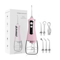 Portable Water Flosser Cordless Oral Irrigator with 5 Tips, Water Dental Flosser IPX6 Waterproof Electric Flosser for Travel (Pink)