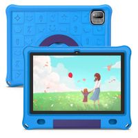 10.1 Inch Kids Tablet with 3GB RAM 64GB ROM Android 12 1280x800 IPS HD Touch Screen Parental Control Pre-Installed Apps Educational Learning Tablet Case(Blue-USB Adapter Not Included)