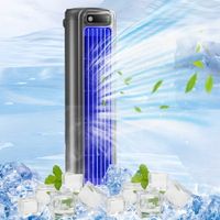 Portable Air Conditioning Fan Rechargeable Tower Cooling Fan Quiet with 3 Speeds Wall-mounted  Desktop with Hook Color Grey