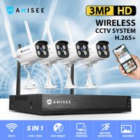 3MP Security Camera Set Wireless Home CCTV House Indoor Outdoor Surveillance System Full HD with 4 Channel WiFi NVR