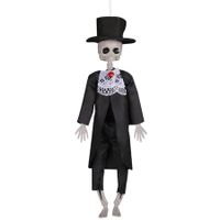 Poseable Hanging Skeleton Bride and Groom Halloween Decorations for Themed Parties, Festivals,and Haunted Houses - Spooky Wedding Couple Props (Groom)