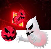 Halloween Inflatables Window 1.4m Decoration Ghost  USB Powered Buildin LED Blow Up Scary Halloween Decor Yard Garden