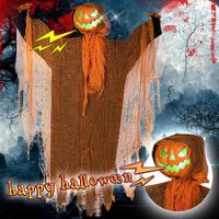 Halloween Decorations Hanging Ghost Pumpkin Man Grim Reaper Scary Prop for Haunted House & Party with Voice Arms Eyes Indoor/Outdoor Decoration