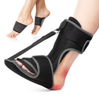 Plantar Fasciitis Night Splint,Adjustable Plantar Fasciitis Brace with Arch Support,Dorsal Night Splint,Dual Effective Plantar Fasciitis Relief Achilles Tendonitis Foot Drop Heel Black