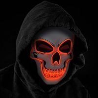 Halloween Mask LED Light up Costumes Scary Mask for Party Supplies Favor (Red Light)