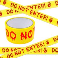 2Pcs Halloween Decorations Caution Tape, Do Not Enter Yellow Scary Caution Tape Roll 4.8CM x 25M