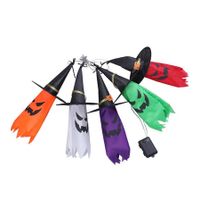 Set of 5 Colorful Halloween Ghost Witch Hats LED Lights Creative Horror Atmosphere Decoration for Haunted House Themed Parties