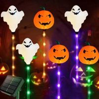 Ghost PUMPKIN  Solar Light  Lights 6 in 1 Halloween String Solar Halloween DecorationLED Outdoor Waterproof   Lights for Pathway Yard Garden Decoration