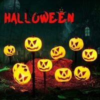 Halloween Solar Pumpkin Lights  Pathway Light Outdoor Light Up Pumpkins Stake Lights Halloween Decor for Yard Porch Lawn Pathway Garden