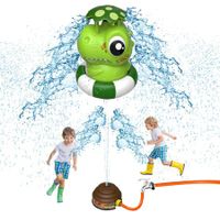 Sprinkler Rocket Launcher for Kids,Outdoor Water Toys for Boys Girls Age3+,Summer Outside Activity,Green Dino