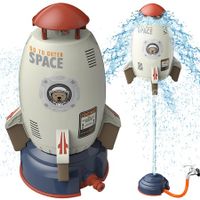 Sprinkler Rocket Launcher,Outdoor Water Toys,Summer Outside Game,Holiday Birthday Ideas for Boys Girls Age 3+,Gray