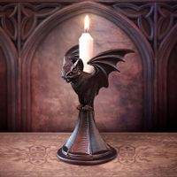 Halloween Gothic Figurine Holder Black Resin Candle Holder Stand, Occult Dark Gothic Home Decor (Bat)