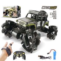 Remote Control Car, Drift RC Cars 360 Degree Rotating 4WD 2.4Ghz Gesture Sensor, Monster Truck Toy for Kids (Army Green)