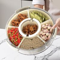Divided Serving Tray with Lid and Handle,Large Snack Spinner, Multi Purpose Food Platter for Charcuterie Veggie Fruit