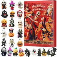 Halloween Advent Calendar,Contains 24 Gifts,Halloween Horror Movie Figures Advent Calendar,Halloween Countdown Calendar,Halloween Doll Collectible Figures Gift for Kids (B)