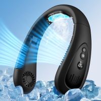 Neck Air Conditioner, 5000mAh Portable Neck Fan with Semiconductor Cooling Airflow Bladeless USB Rechargeable 3 Speed Personal Fan, Black