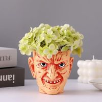 Small Flower Pot, Faux Indoor Plant For Desk Shelf,  Home Decor Trinket Tray, Horror Movie Collectible