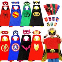 8 Sets cloaks  eye masks wristbands belts Superhero Dress Up Costumes  Capes  Halloween Christmas Cosplay Festival Birthday Party