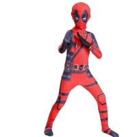 180cm  Deadpool Kids 3D Print Bodysuit Jumpsuit Superhero Outfits with Headwear Halloween Christmas Party Costume