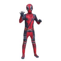 150cm Deadpool Kids Superhero 3D Bodysuit Jumpsuit Halloween Christmas Party Costume with Headwear