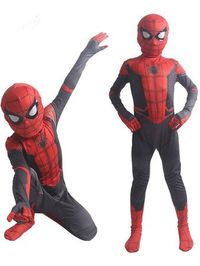 180cm Spider man Kids 3D Print Bodysuit Jumpsuit Superhero Outfits with Headwear Halloween Christmas Party Costume