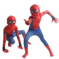 150cm Spider man Kids 3D Print Bodysuit Jumpsuit Superhero Outfits with Headwear Halloween Christmas Party Costume