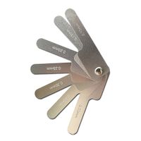 Stainless Steel Feeler Gauge, Universal Standard SAE and Metric Offset Valve Thickness Gauge, 7 Pecise Blades Tool for Measuring Gap Width/Thickness